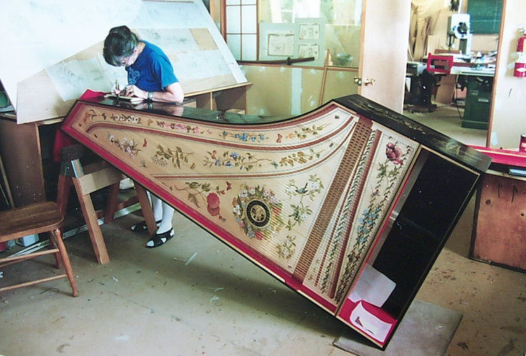 Harpsichord decoration, Chinoiserie, French double manual - Olga Kornavitch-Tomlinson