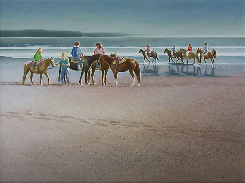 Surf Riders - Oil Painting by Olga Kornavitch-Tomlinson