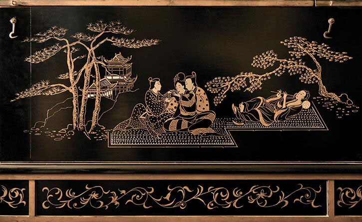 Harpsichord decoration, Chinoiserie, French double manual - Olga Kornavitch-Tomlinson