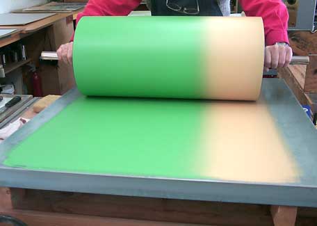The two colors green and ochre are blended - Cariboo Stone Press