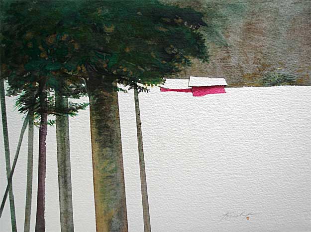 Sandy's Place in Winter #2 - Watercolor by Roy Tomlinson