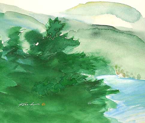 Above the Lake, an original watercolor by Roy Tomlinson