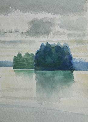 Among the Islands #8 - Watercolor by Roy Tomlinson 